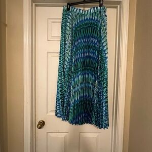 Chico's Vibrant Blue and Green Maxi Skirt